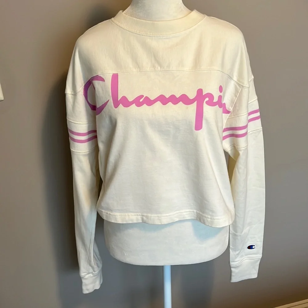 Champion Long Sleeve Crop T-shirt - only worn once - Picture 1 of 7